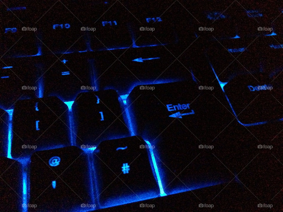 Backlit led keyboard in blue
