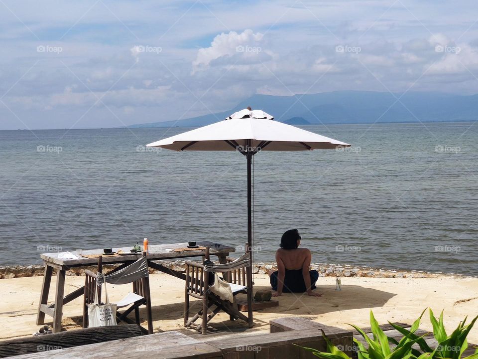 Chilling and relaxing by the beach at a resort in Kep, Cambodia