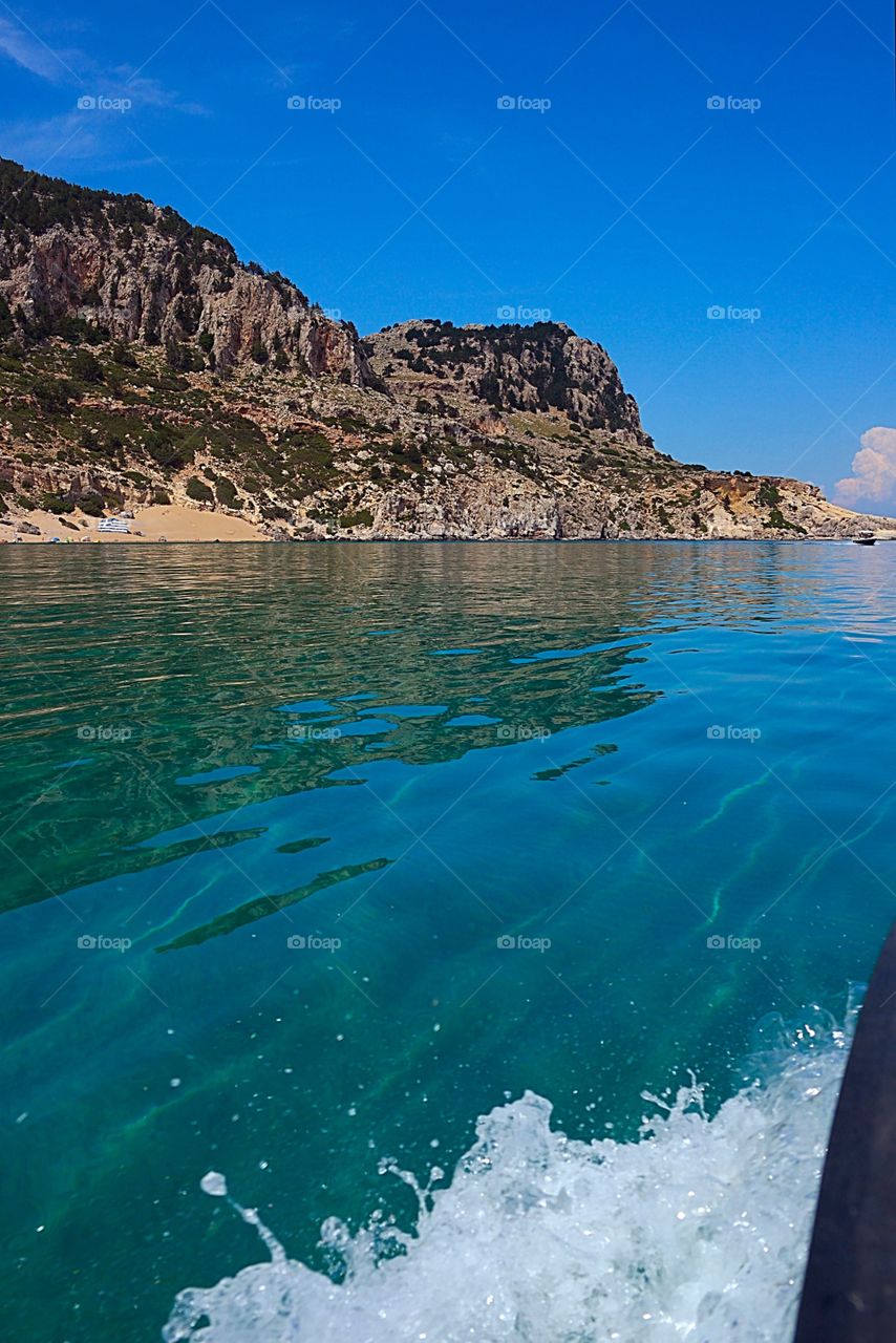 Sailing on the waters of rhodos island greece