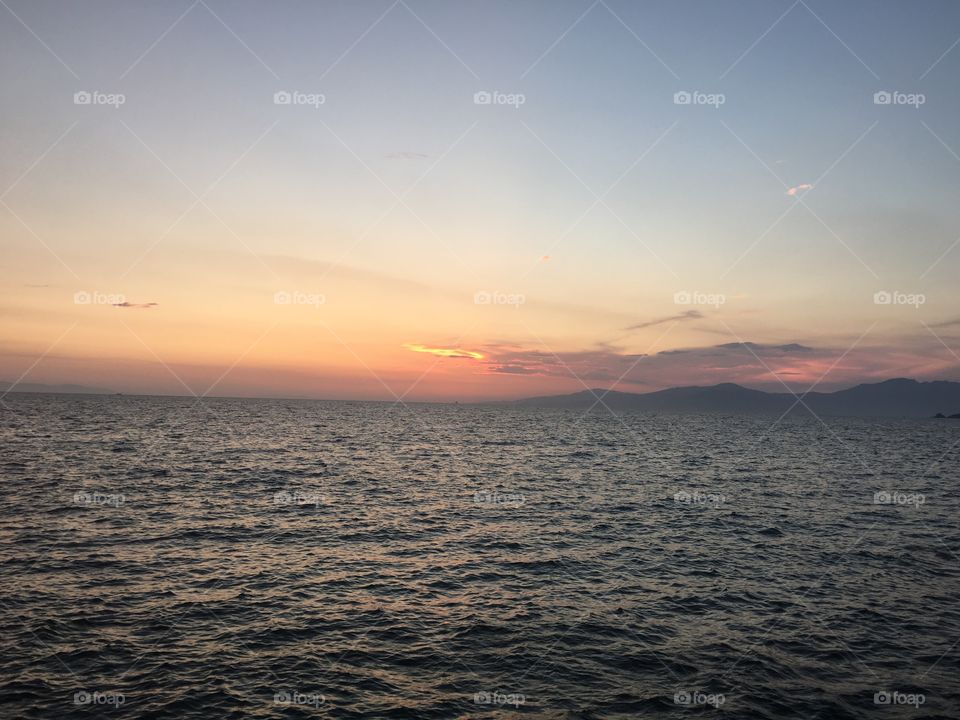 Sunset, Sea, Water, Sun, Dawn
