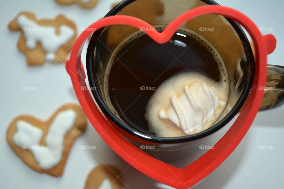 Cookies with cup of coffee