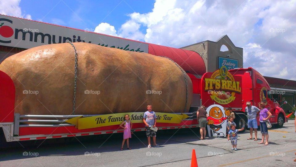 Huge Potato. This big tater rolled through our hometown