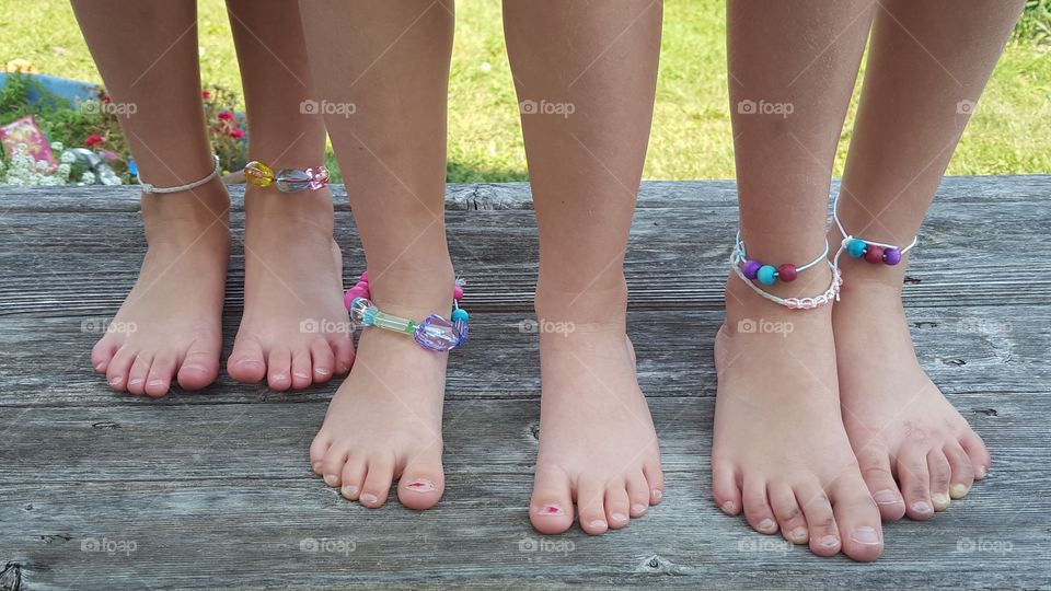 Decorated kid feet