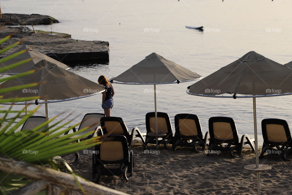 Walking on the beach 