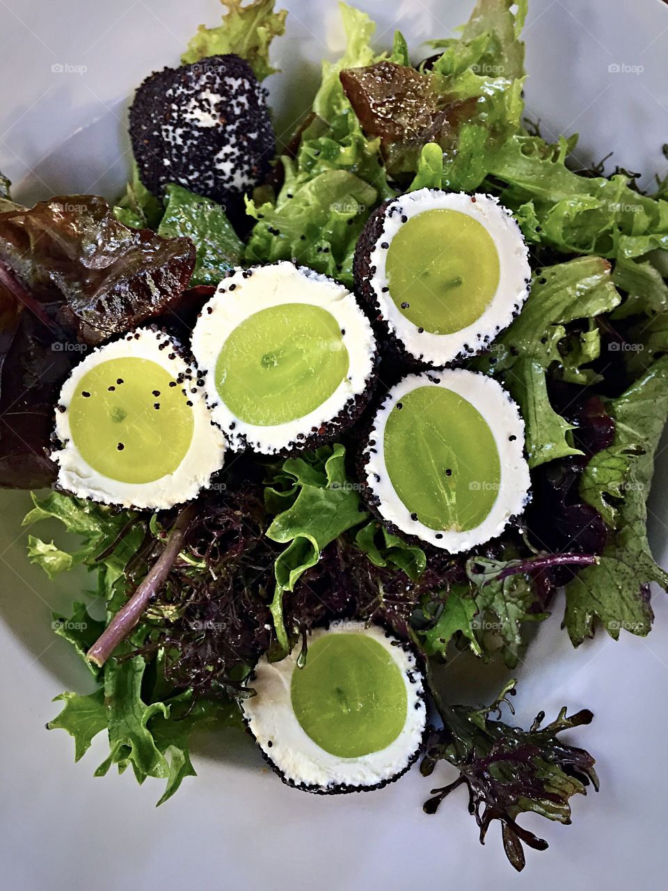 Elevated view of fresh salad