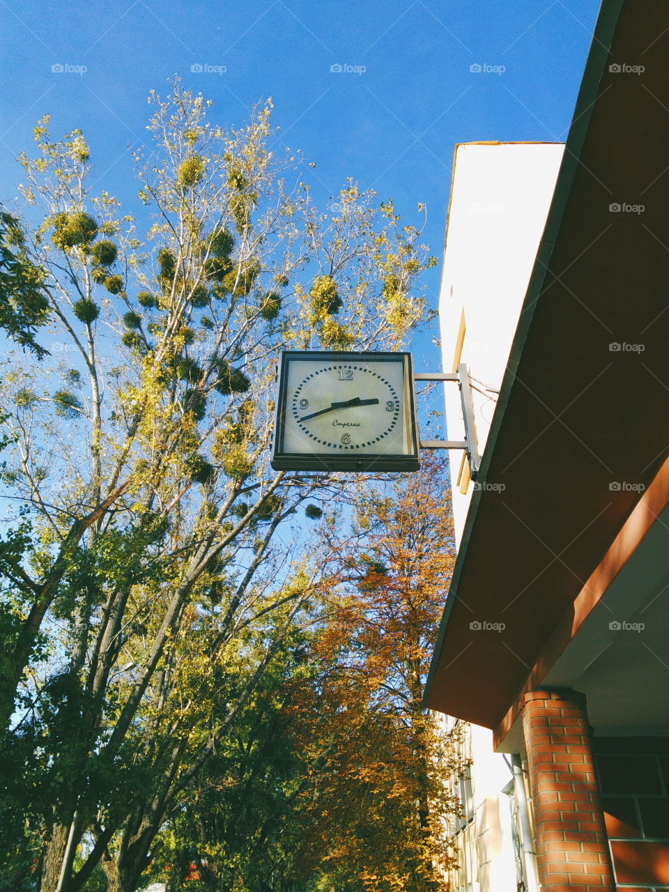 the town clock on the building