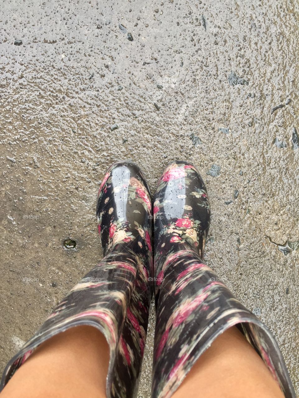 Floral boots for a rainy day.