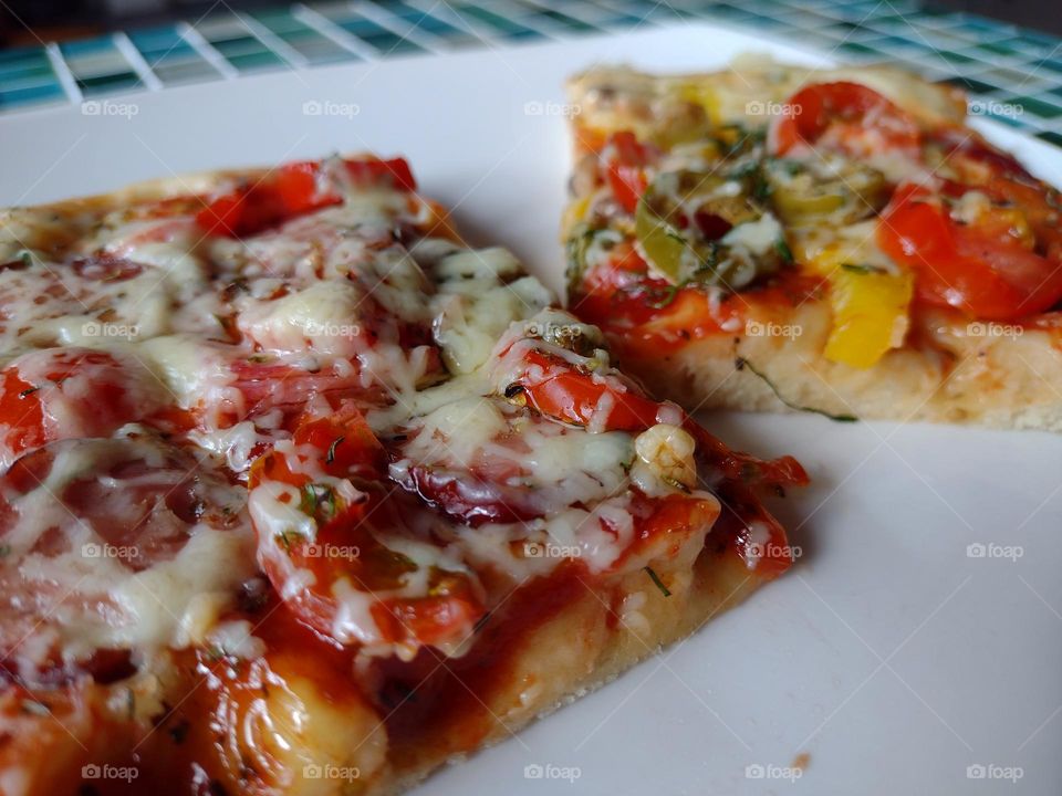 Pizza - romantics in every piece, food for two, pepper and cheese