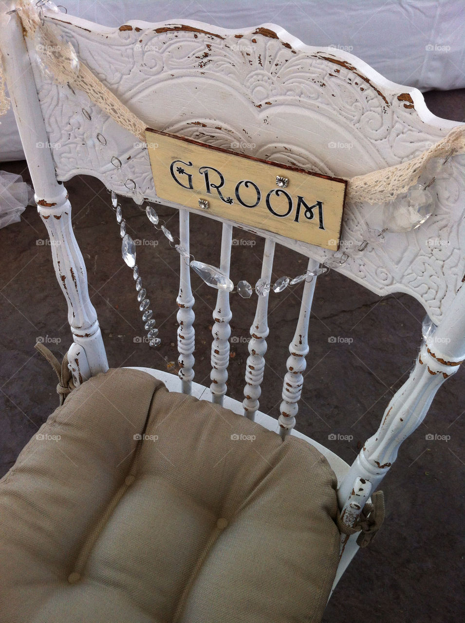 white chair sign vintage by gene916