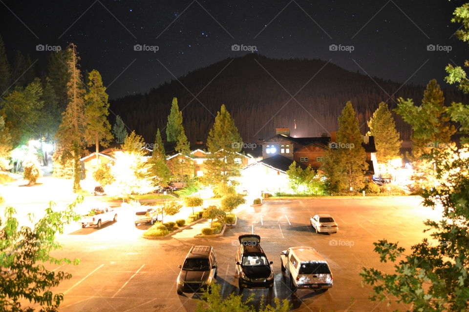 Night view from bar in Bass lake 