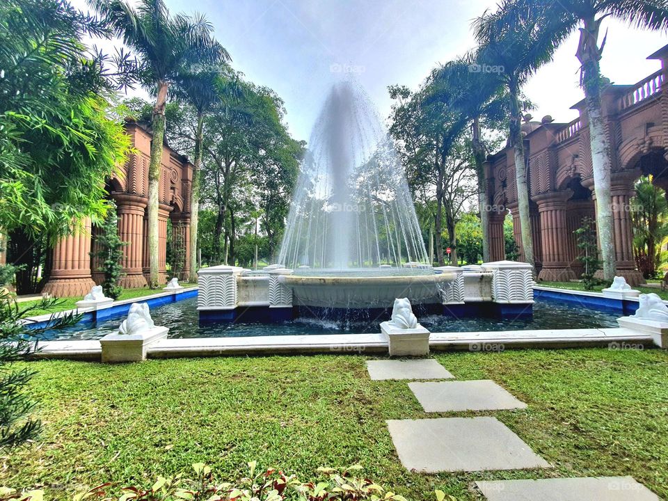 Fountain in Front of a Hotel