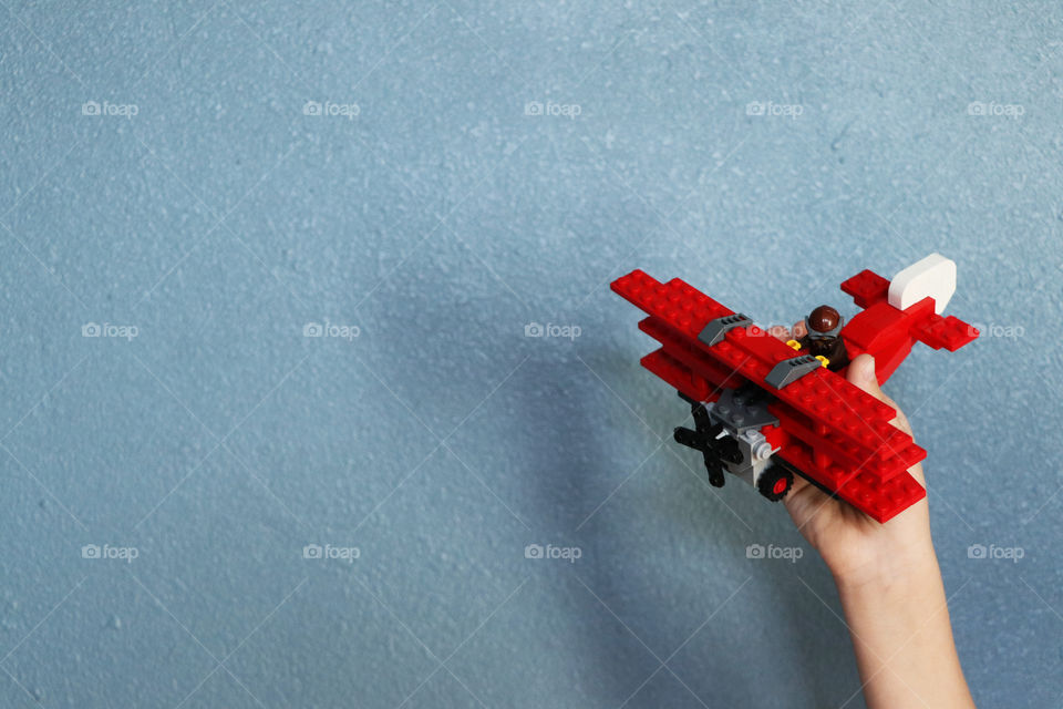 Red Lego airplane