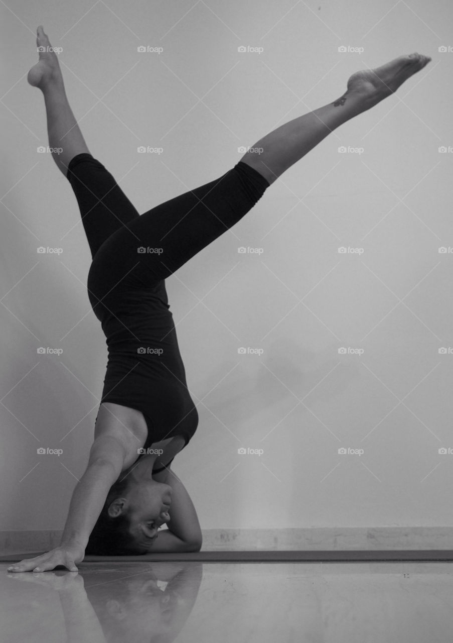 Woman doing yoga exercise