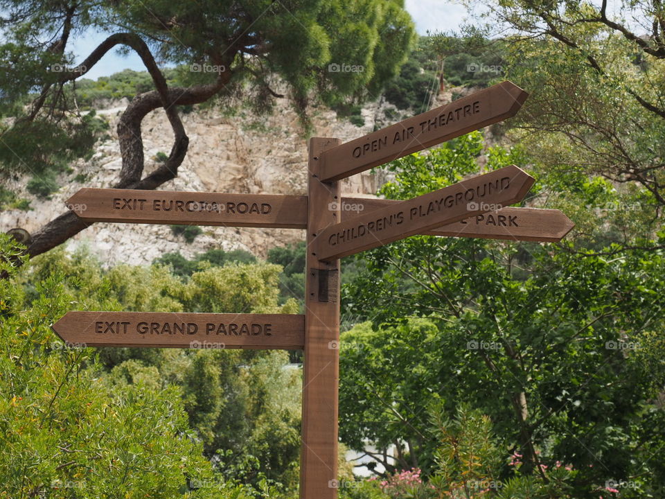 Signs, direction, wood, park