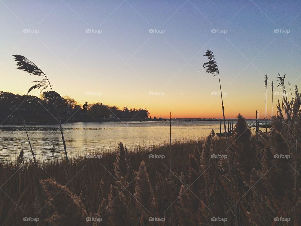 View of idyllic lake