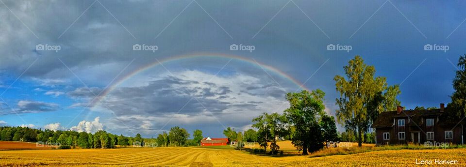 himmel natur regnbågen stubbåker by LenaHansen