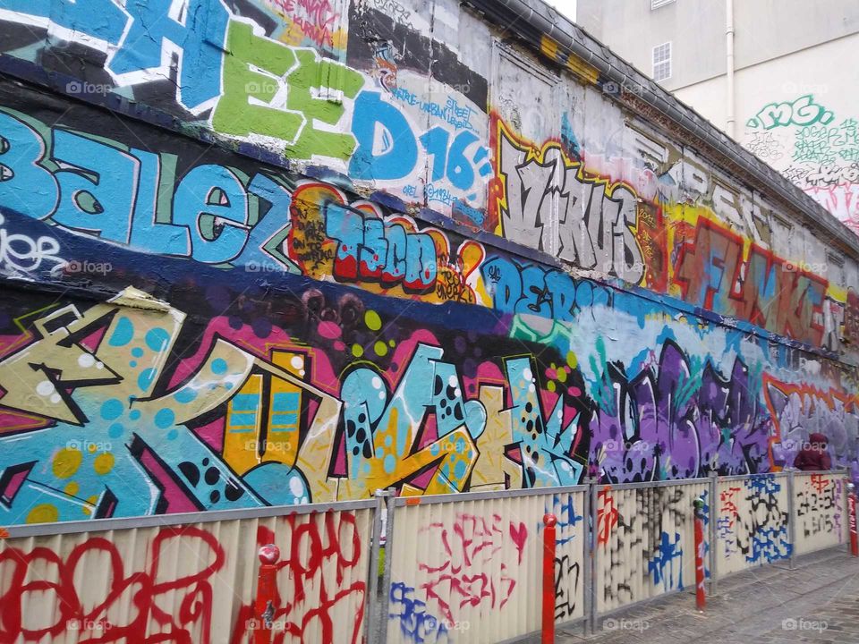 Colorful graffiti in Paris.