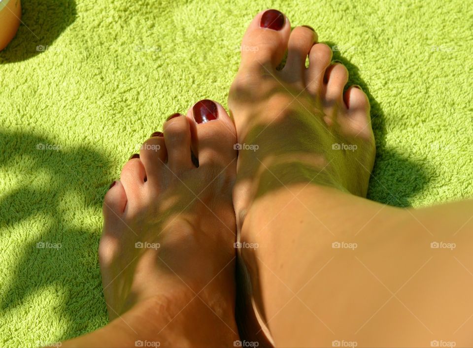 Foot, Relaxation, Grass, Woman, Outdoors