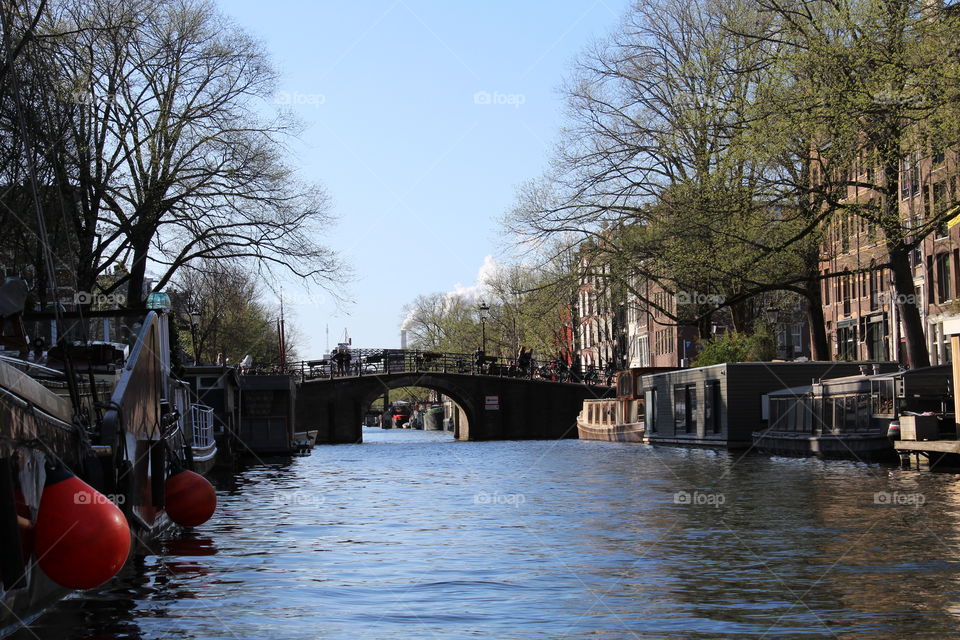 A bridge over a canal in Amsterdam 