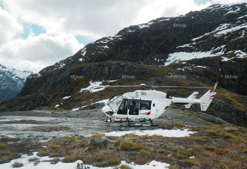 Mountain trip with helicopter