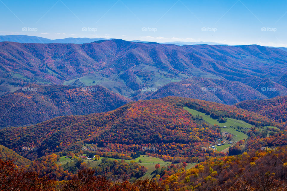 The Appalachian Mountains from Spruce Knob, WV in October. 