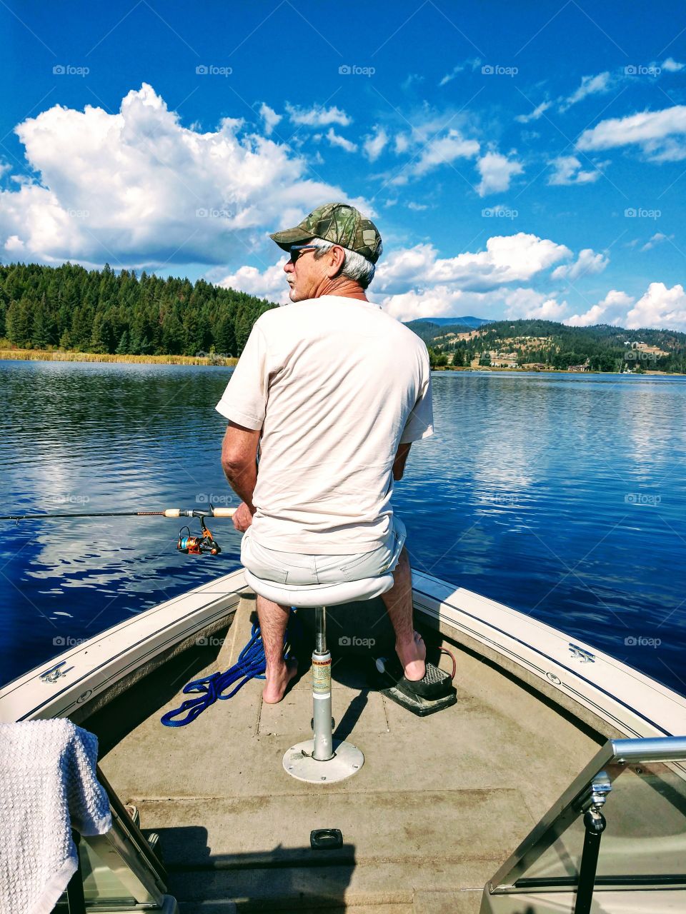 Fishing on the lake, what a calm warm beautiful day!