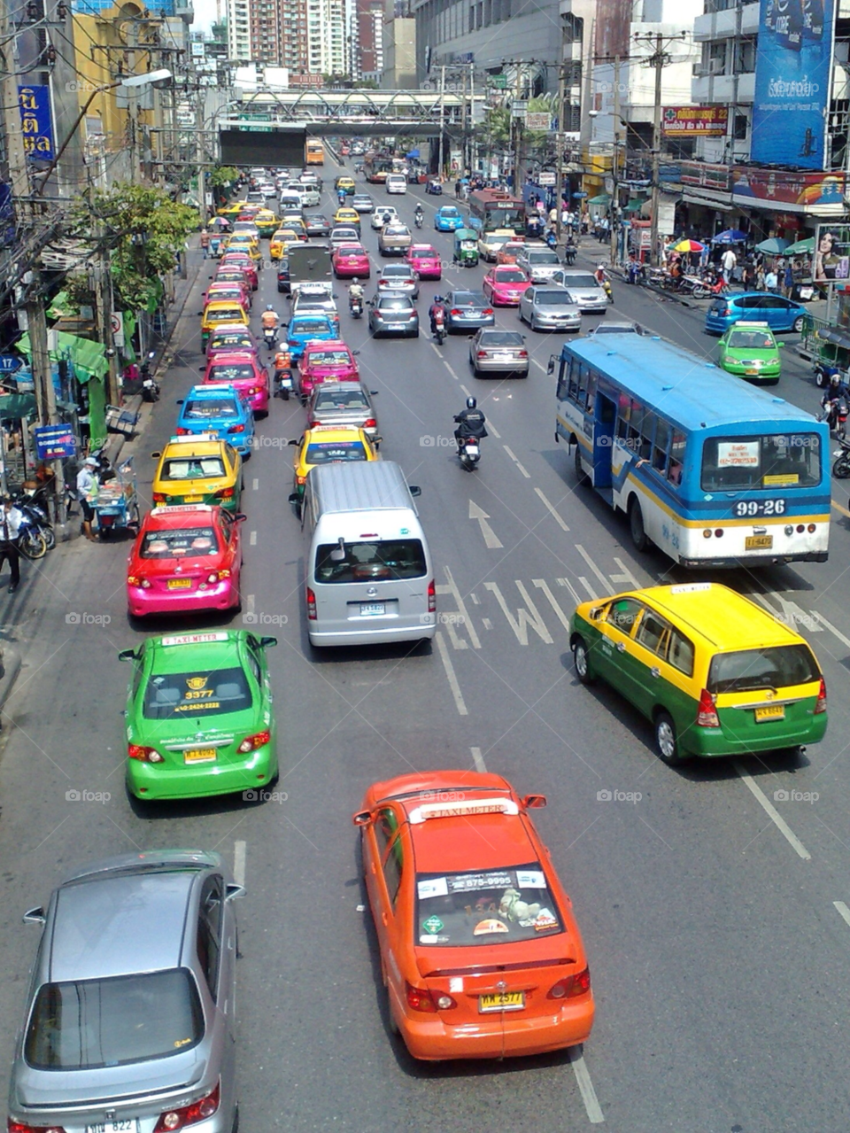 street cars bangkok traffic by twilite