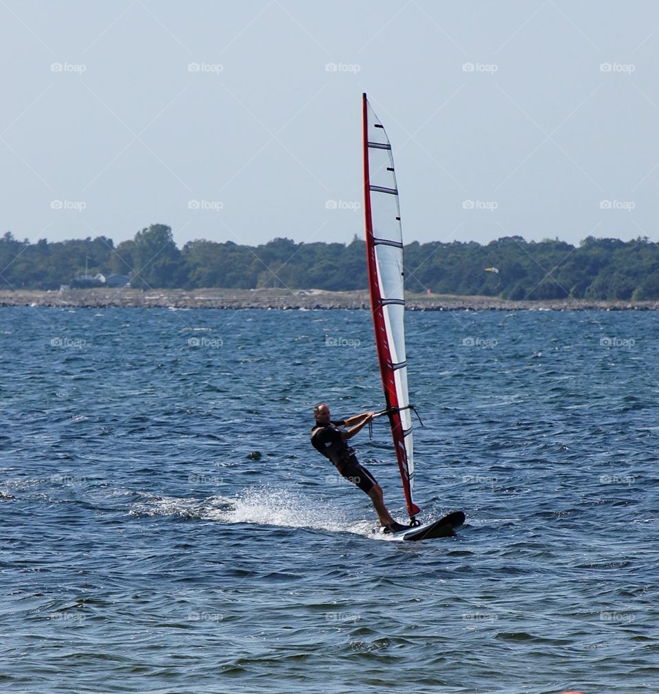 Windsurfer enjoying the wind