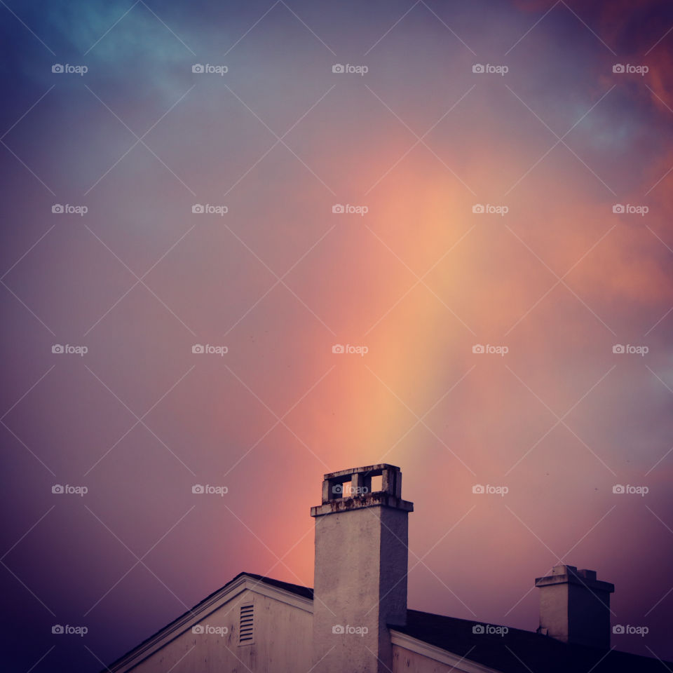 Rainbow coming out of a chimney 