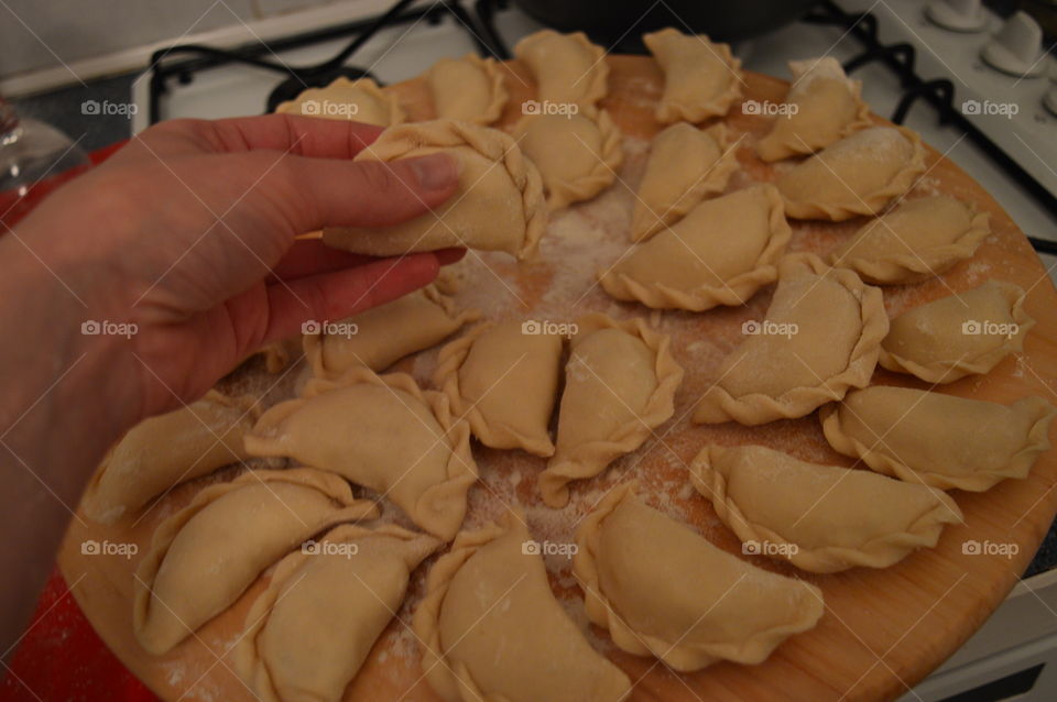dumplings. preparing polish meal