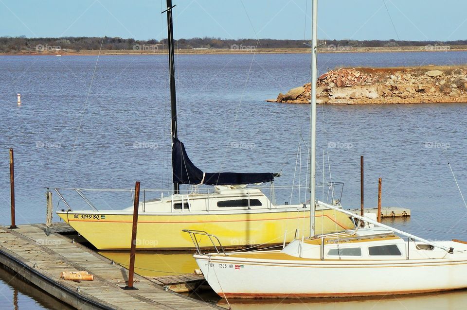 Sail boats at the marina. Photo taken in Stillwater, OK