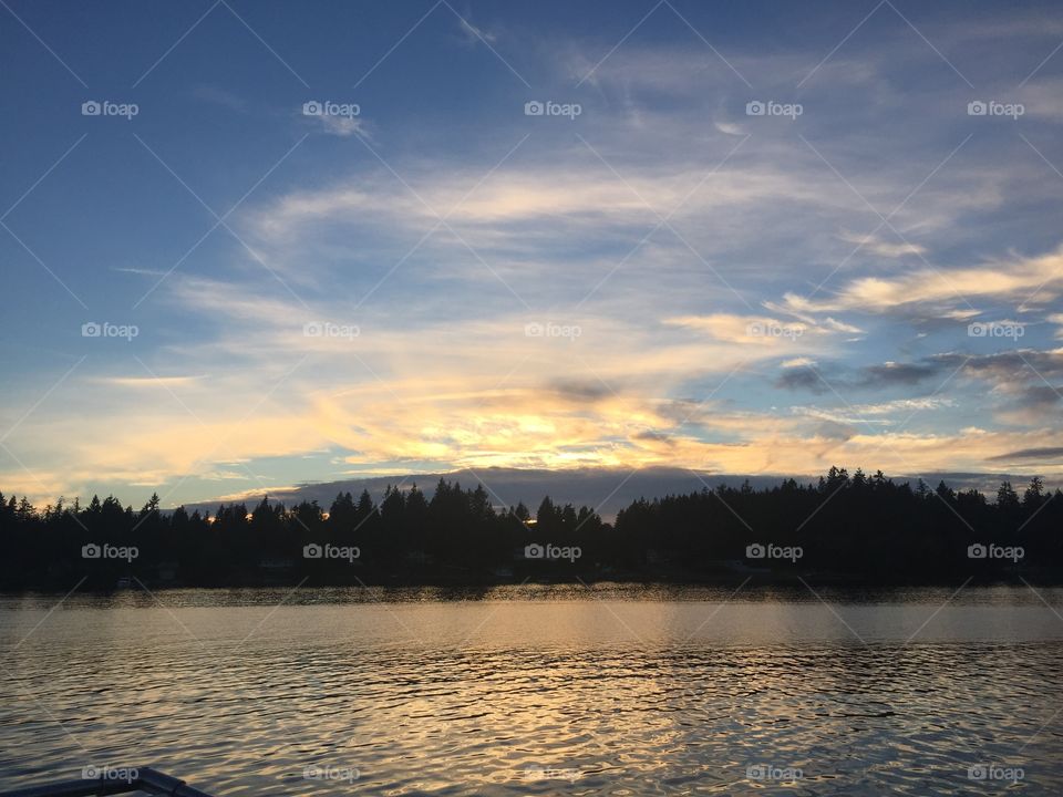 Lake, Water, Dawn, Sunset, Reflection