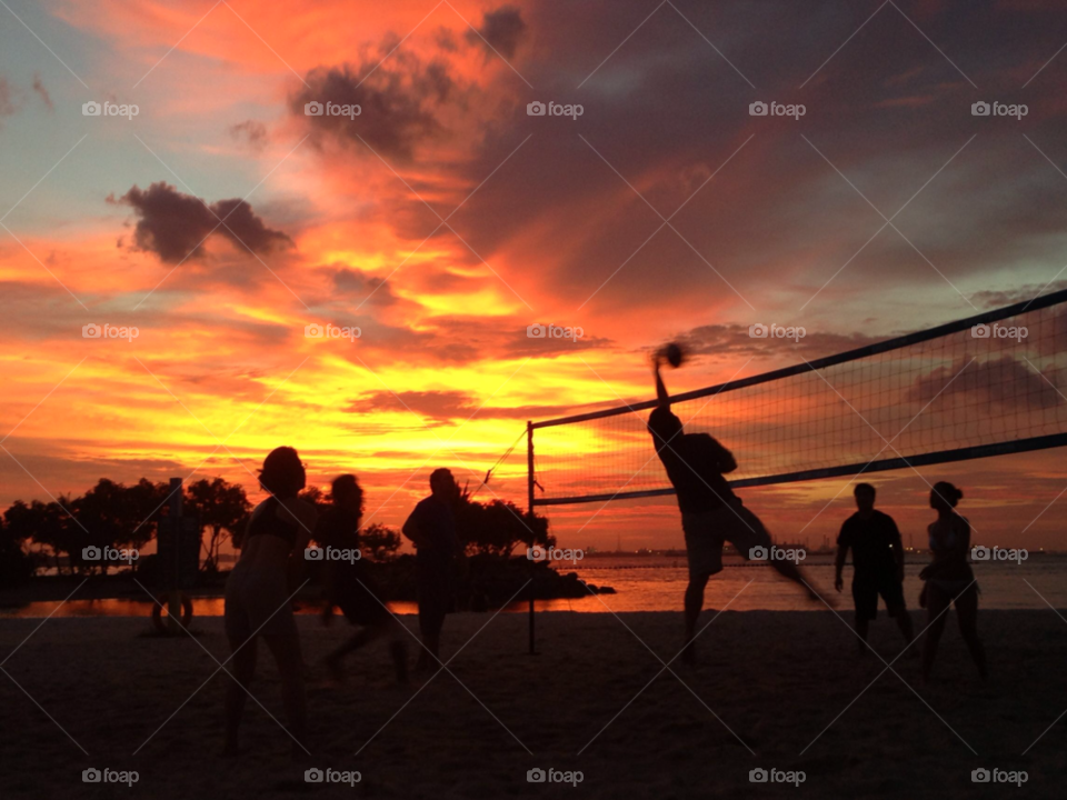 beach sunset sand beach volleyball by avinashb