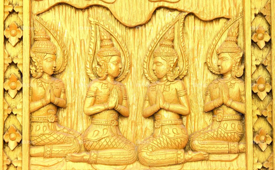 Thai art on wood