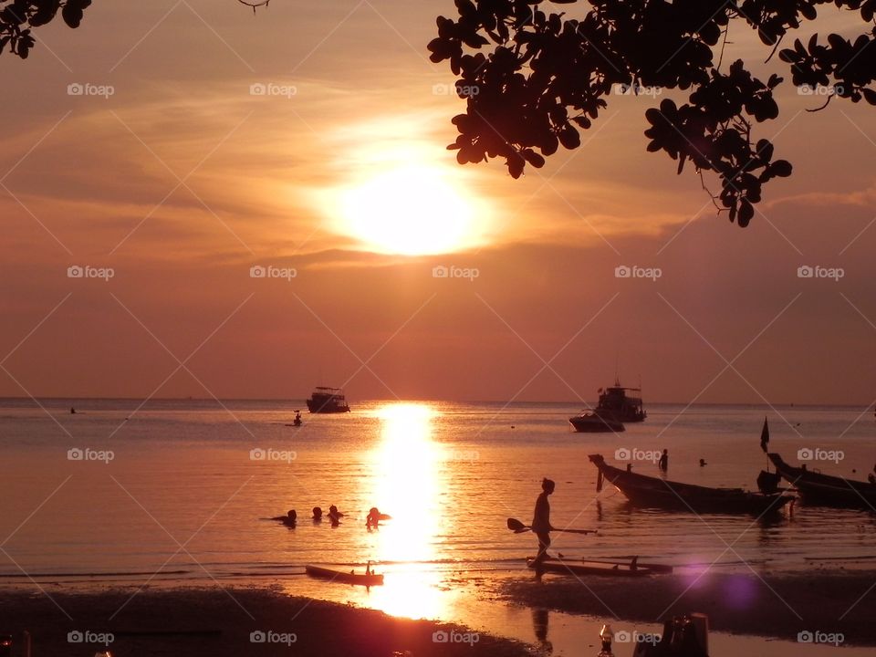 Sunset Koh Tao beach Thailand