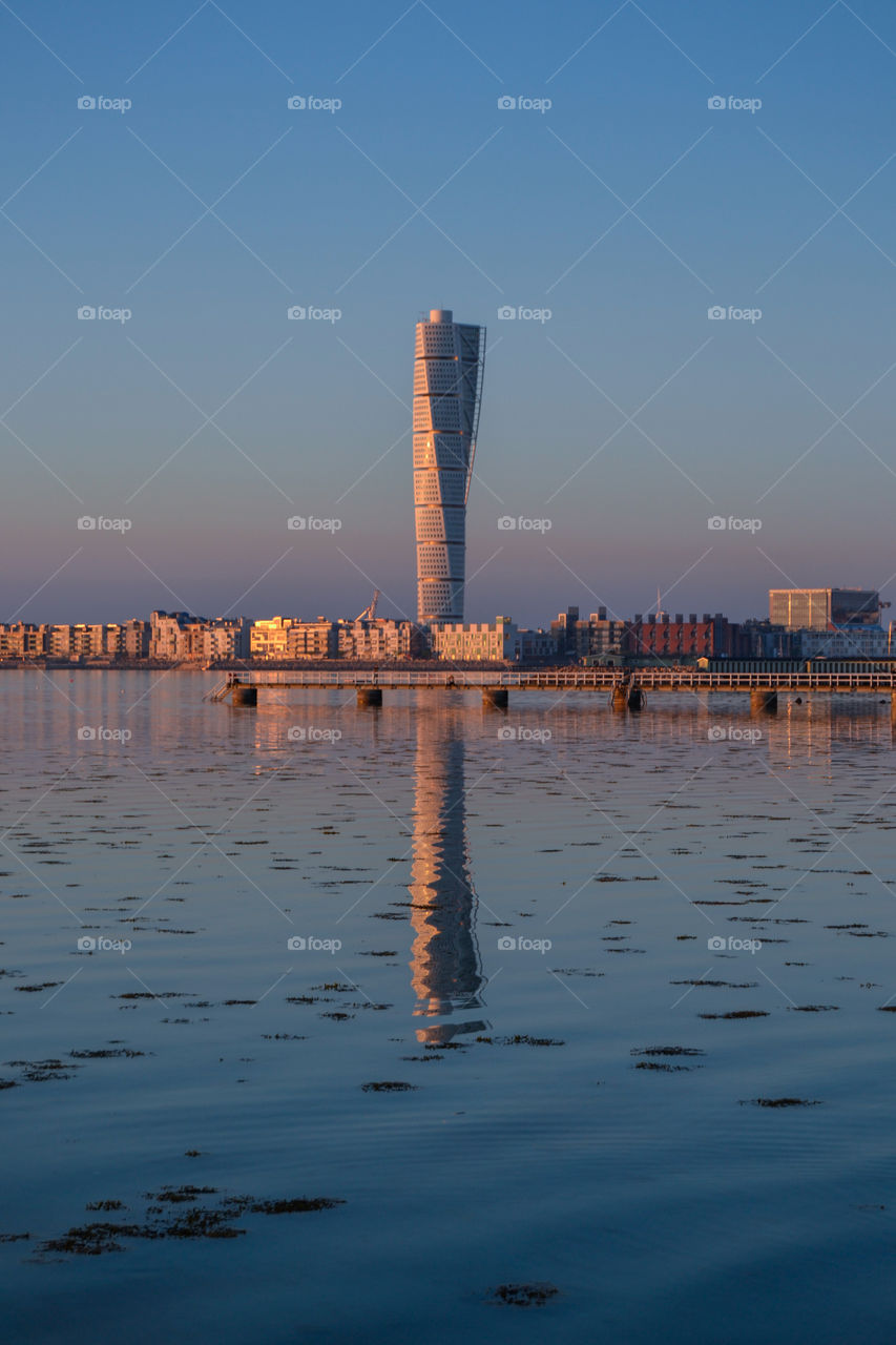 Skyscraper Turning Torso in Malmö Sweden.