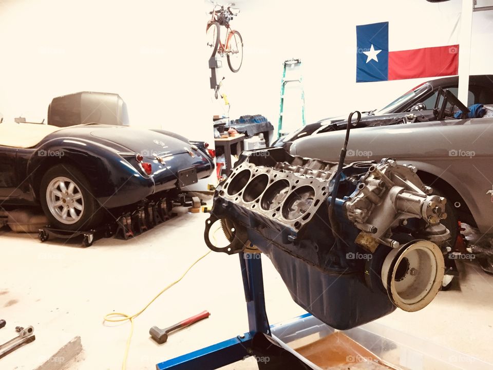 Late night engine rebuild mustang mga