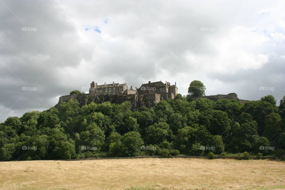 Scottish castle on a hill