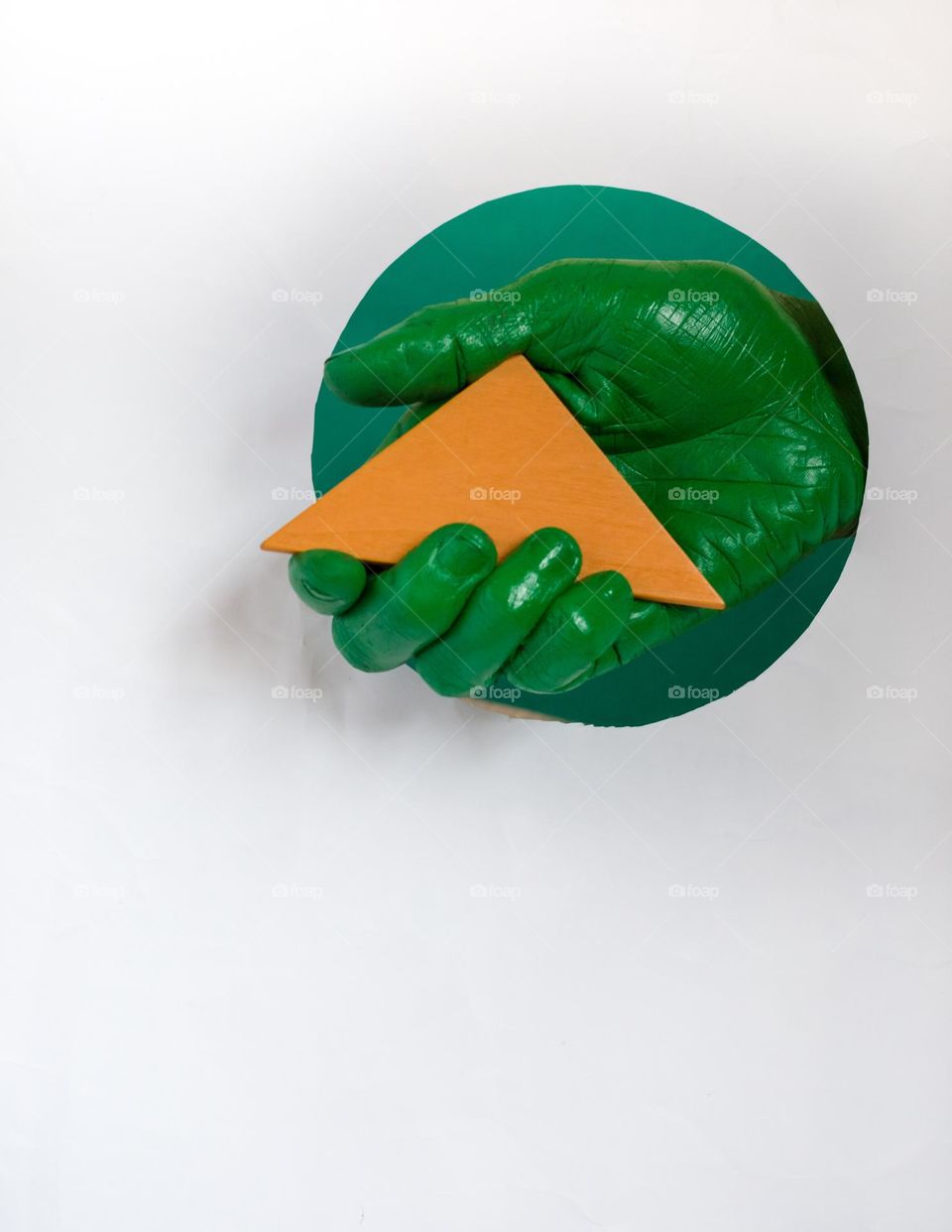 Green and orange, complimentary colours.