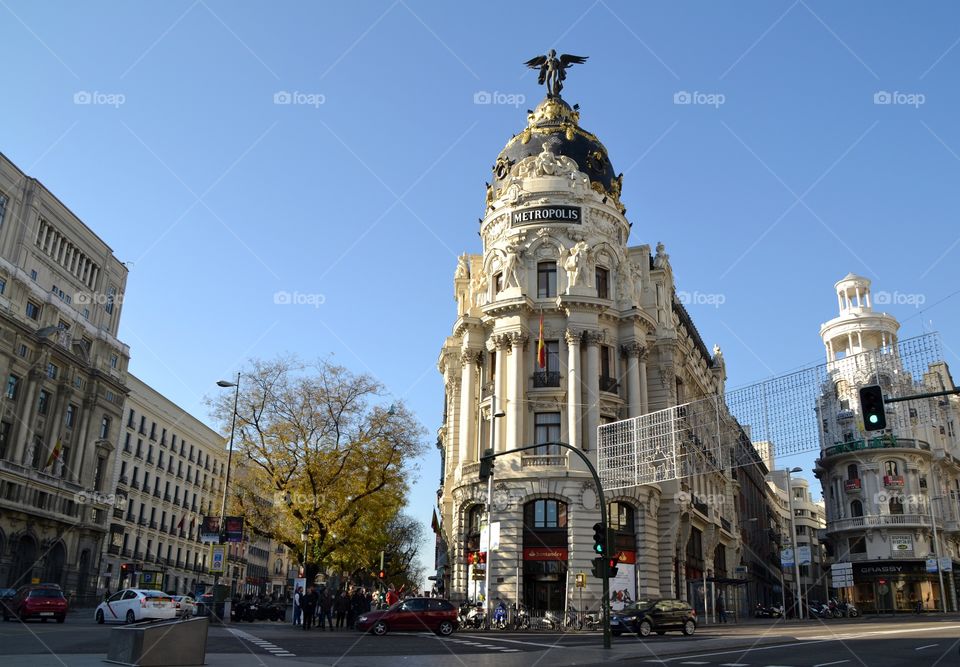 Metropolis building in Madrid, Spain