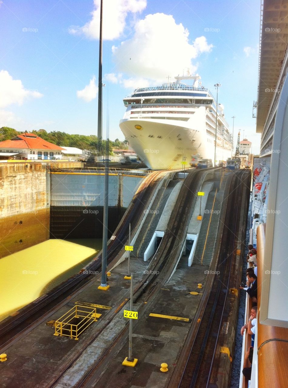 Cruise Ship in Panama Canal Lock