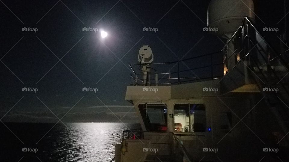 Moonlight on the boat