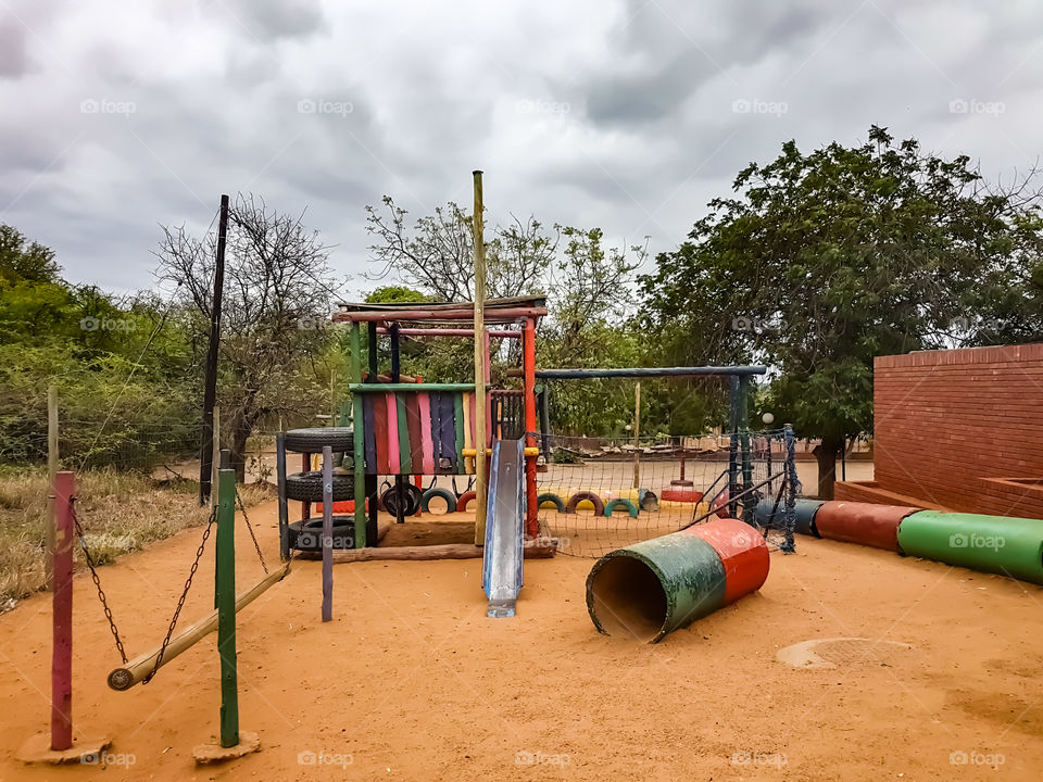 cloudy and empty playground