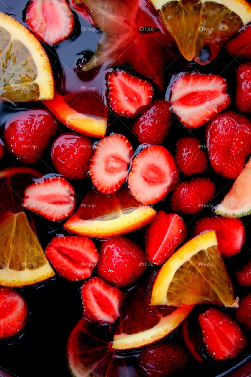 Healthy fruit cocktail with berries