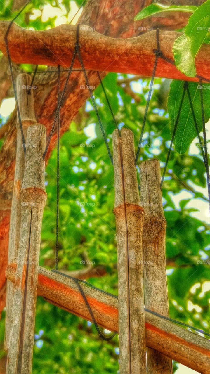 BAMBOO CHIMES. Bamboo Chimes in the garden.