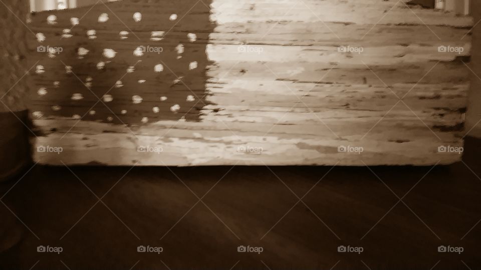 Stars n stripes on wood