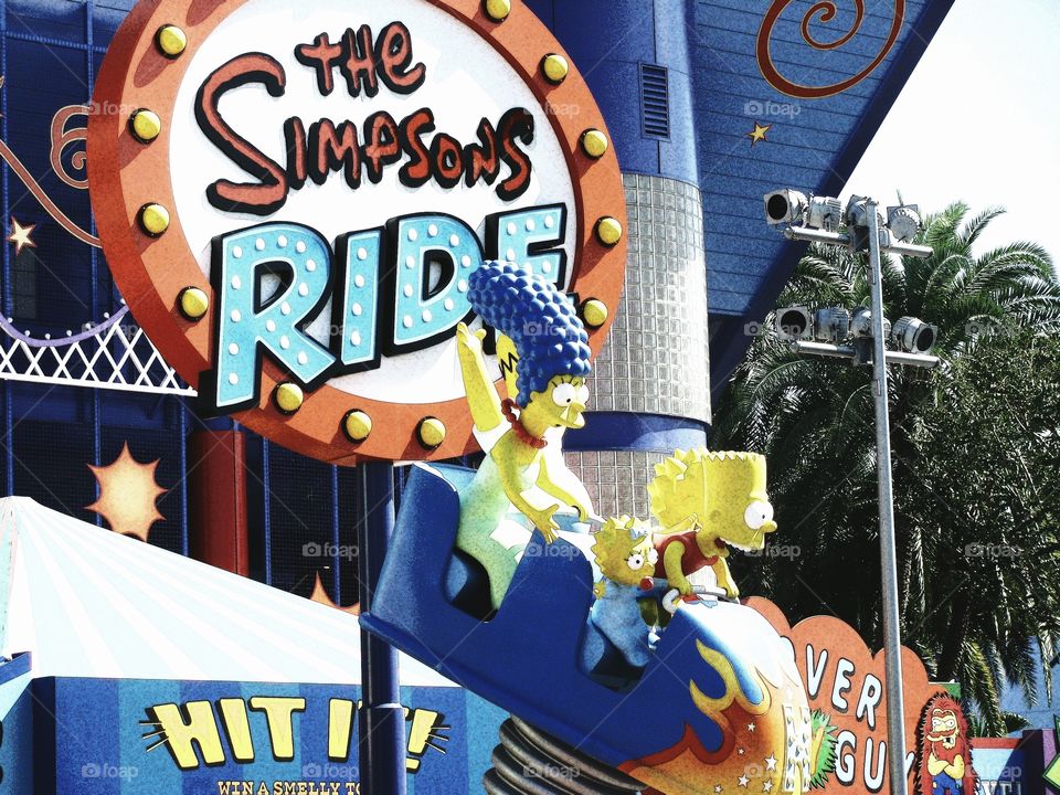 The Simpsons ride entrance located at Universal Studios in Orlando, Florida. It replaced the Back to the Future movie ride.