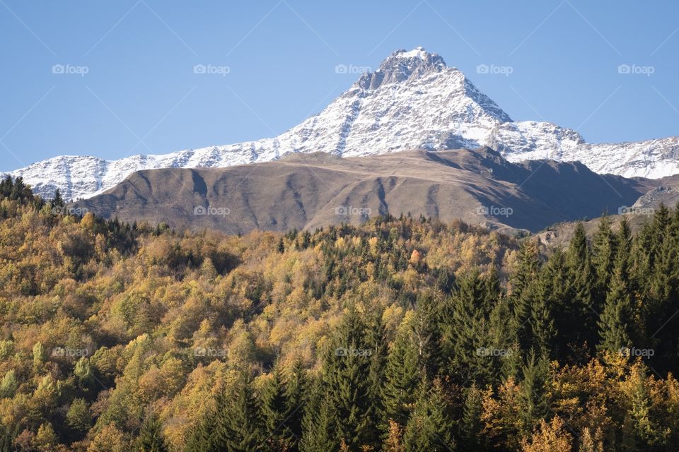 Beautiful mountain in Autumn season at Georgia 