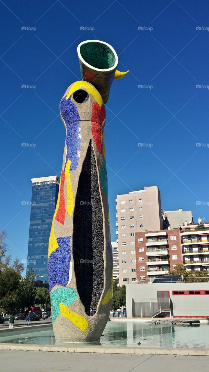 Stunning colours at Parc de Joan Miro, Barcelona