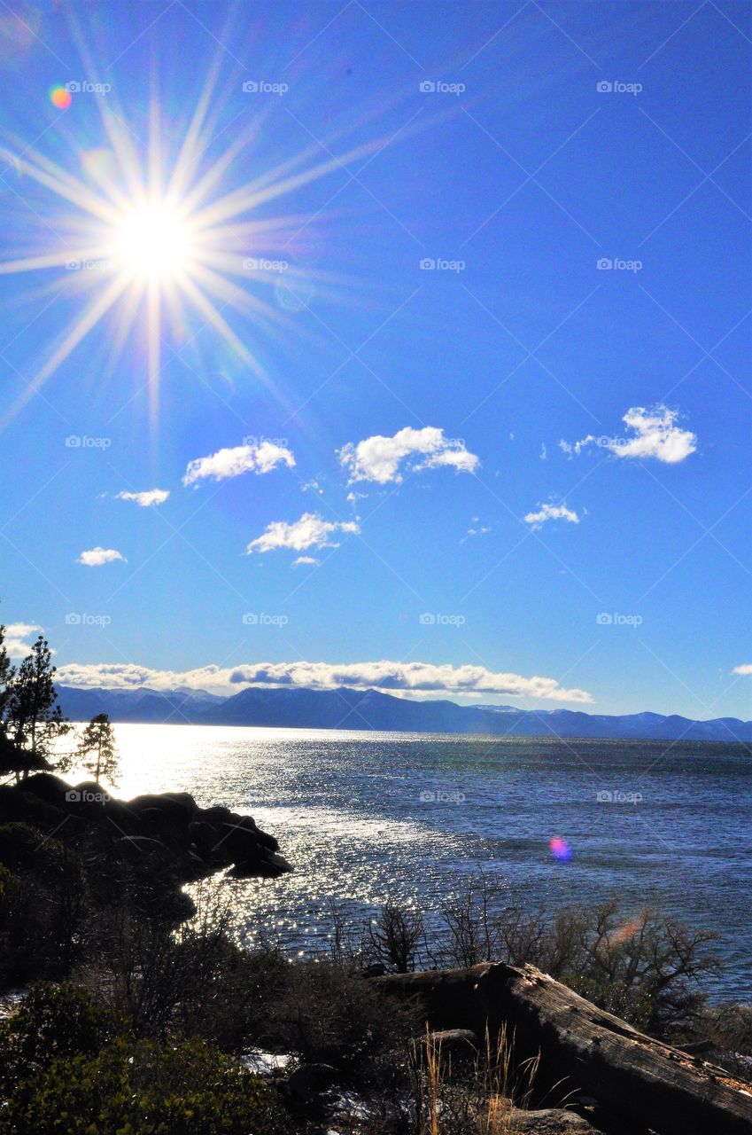 Sun glare at the lake